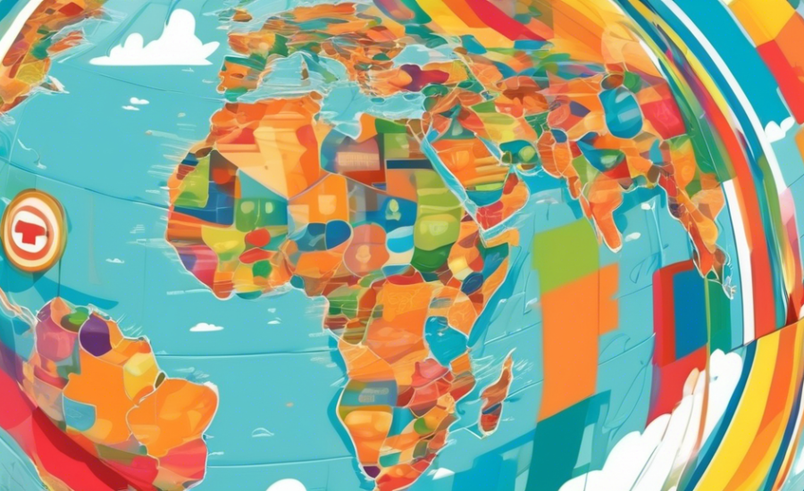 Ilustração de um globo terrestre com várias linhas coloridas interligando países diferentes, simbolizando as transações cross-border